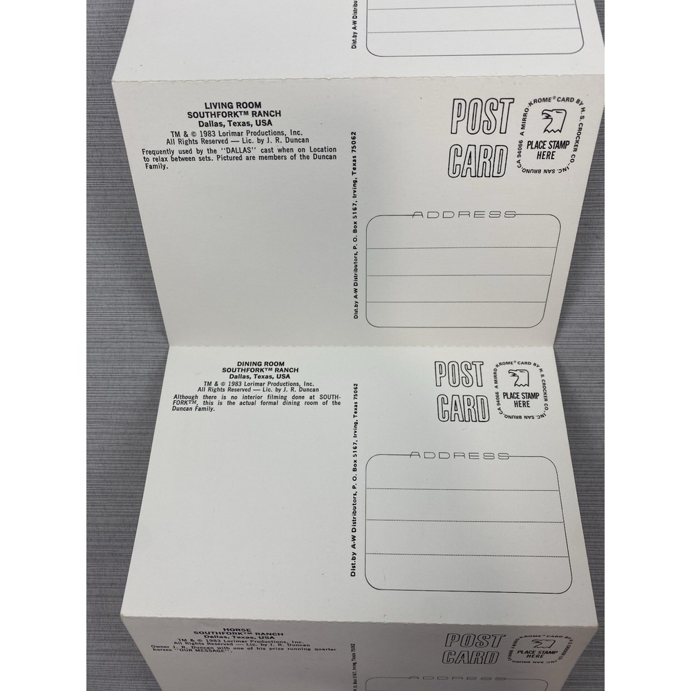 Dallas TX- Texas, Southfork Ranch, Vintage Postcards Set Of 6 ~ 1983 - Picture 8 of 10